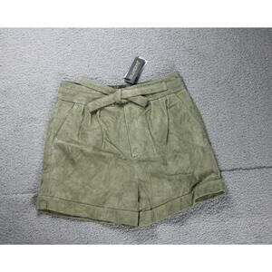 New Blank NYC Shorts 29 Suede Green Rosemary Paperbag Lined Zip